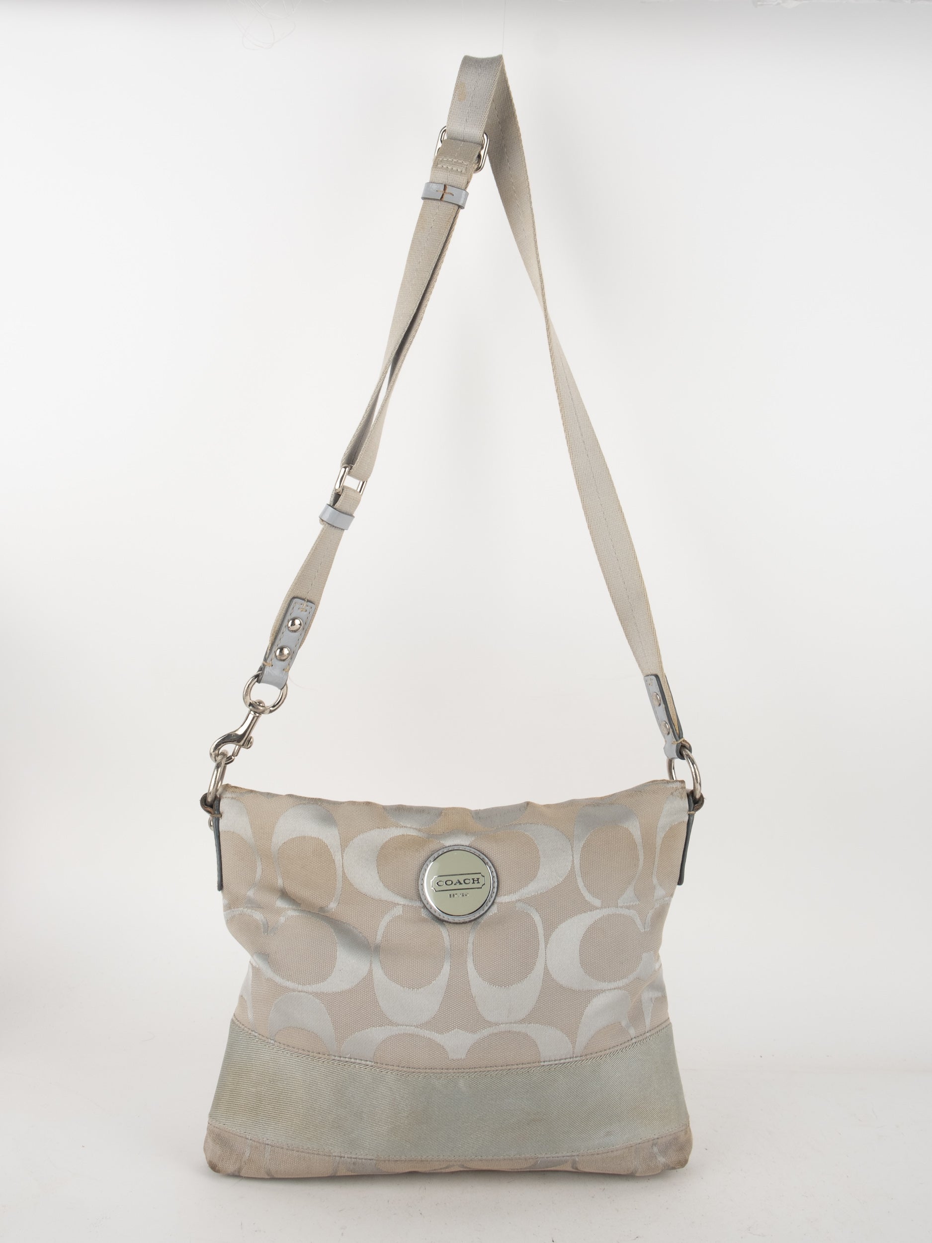 COACH Signature Canvas Shoulder Bag Beige