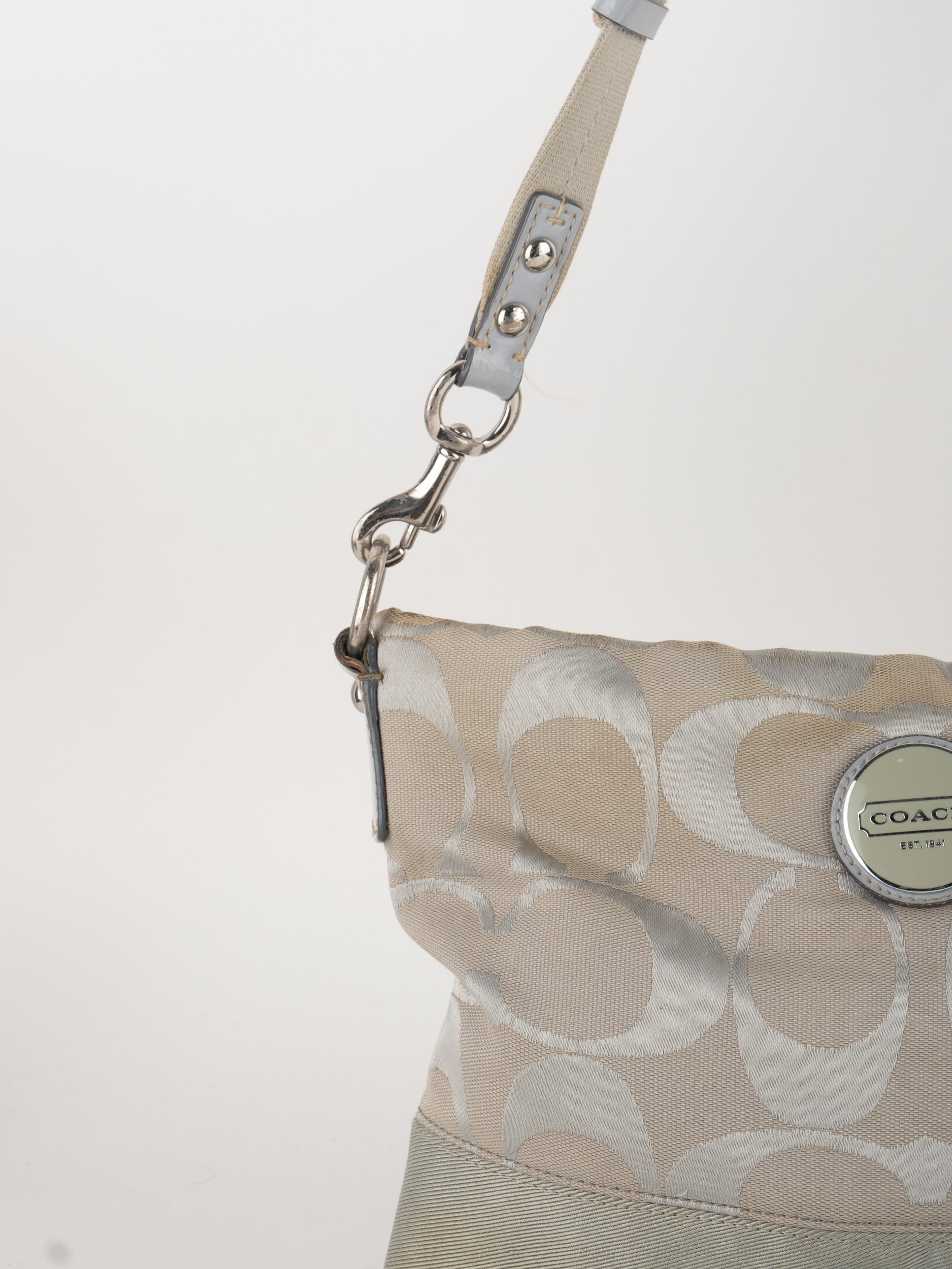 COACH Signature Canvas Shoulder Bag Beige