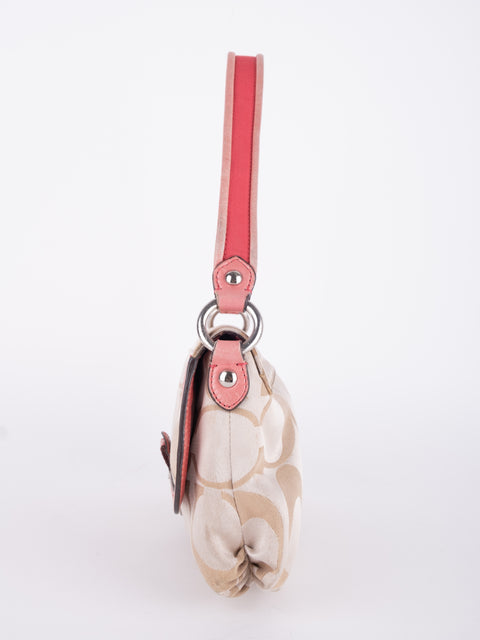 COACH Vintage Signature Pink Trim Mini Shoulder Bag