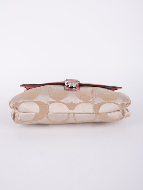 COACH Vintage Signature Pink Trim Mini Shoulder Bag
