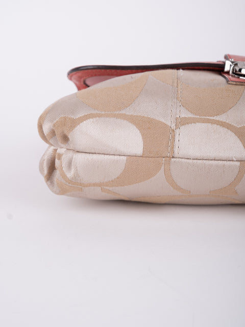 COACH Vintage Signature Pink Trim Mini Shoulder Bag