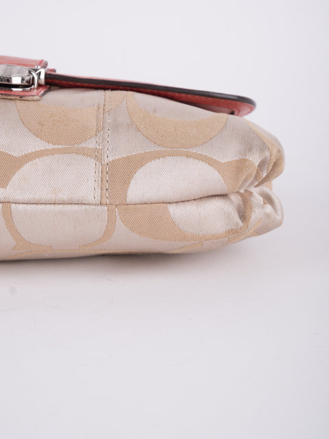 COACH Vintage Signature Pink Trim Mini Shoulder Bag