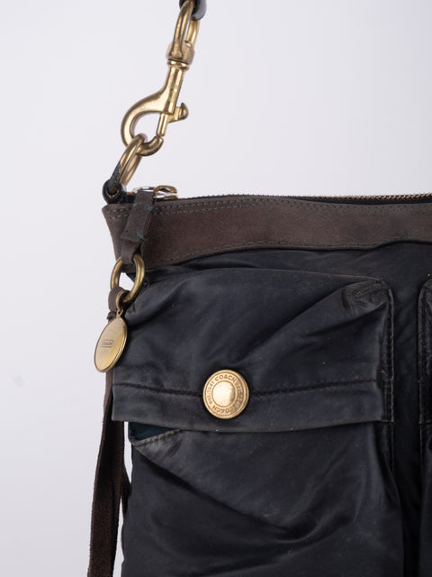 COACH Vintage Black Buckle Crossbody Bag