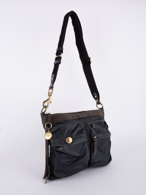 COACH Vintage Black Buckle Crossbody Bag