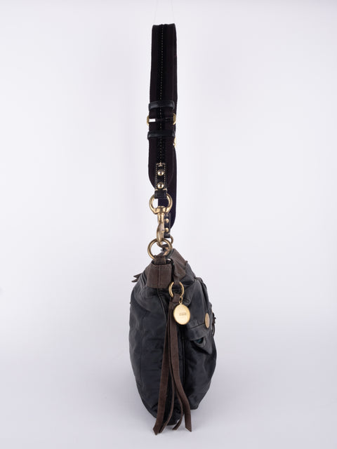 COACH Vintage Black Buckle Crossbody Bag