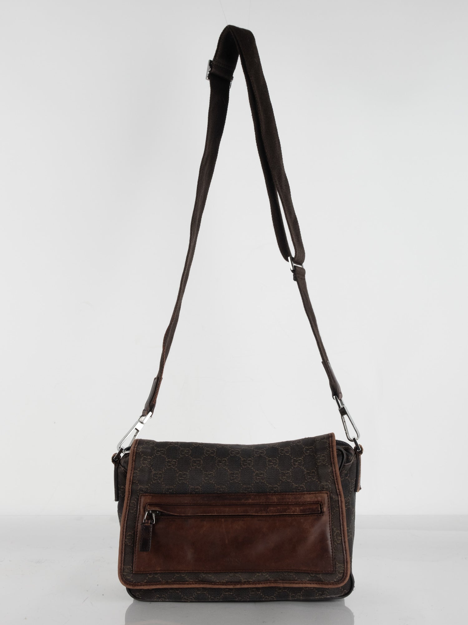 Gucci Messenger Bag – Brown GG Canvas & Leather Trim