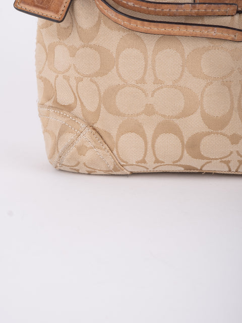 COACH Vintage Signature Beige Hobo Shoulder Bag