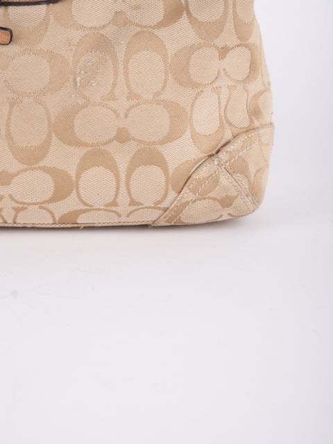 COACH Vintage Signature Beige Hobo Shoulder Bag