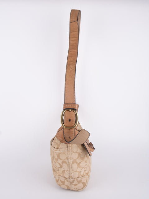 COACH Vintage Signature Beige Hobo Shoulder Bag