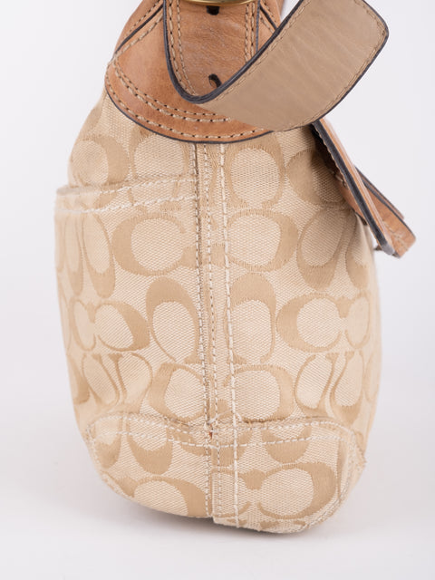 COACH Vintage Signature Beige Hobo Shoulder Bag