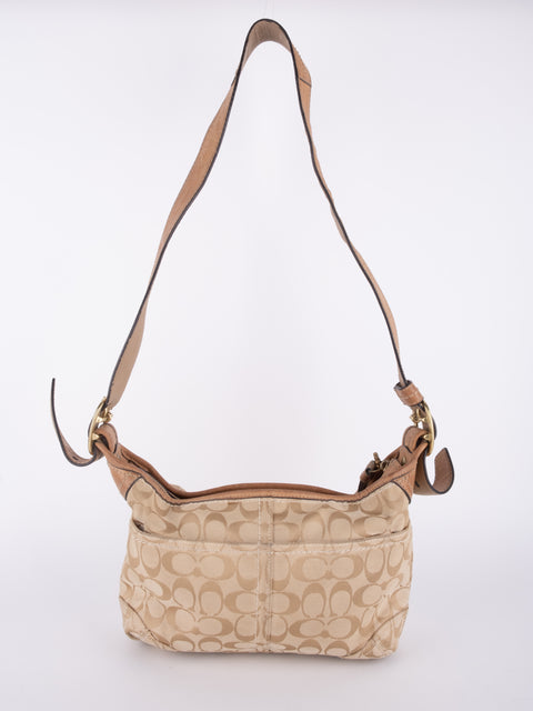 COACH Vintage Signature Beige Hobo Shoulder Bag
