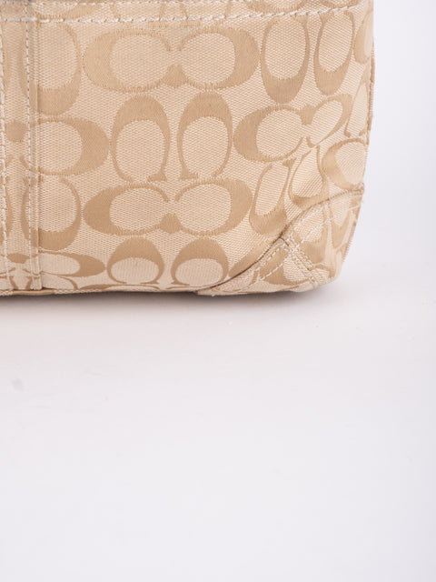COACH Vintage Signature Beige Hobo Shoulder Bag