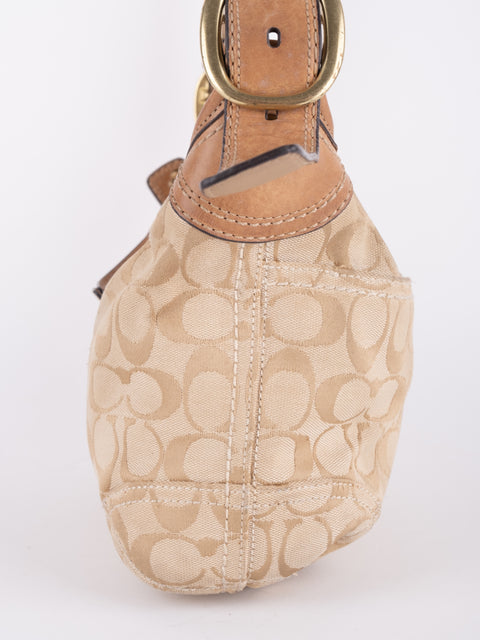 COACH Vintage Signature Beige Hobo Shoulder Bag