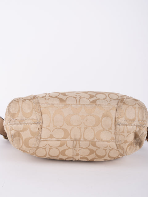 COACH Vintage Signature Beige Hobo Shoulder Bag