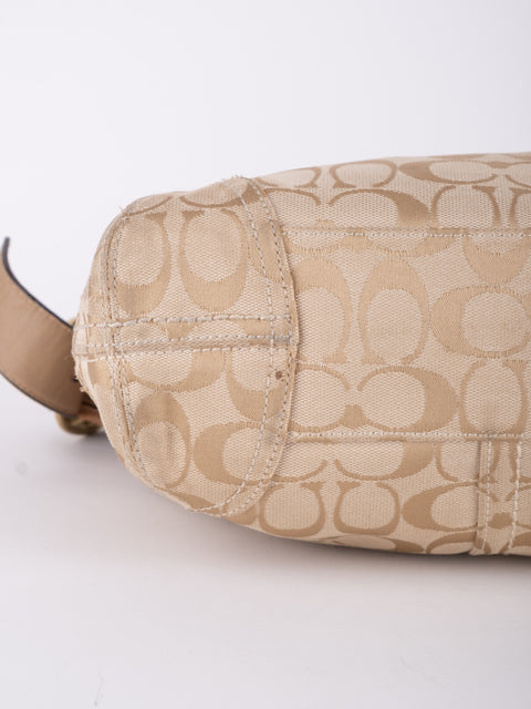 COACH Vintage Signature Beige Hobo Shoulder Bag