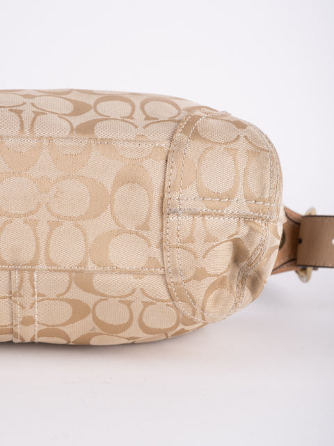 COACH Vintage Signature Beige Hobo Shoulder Bag