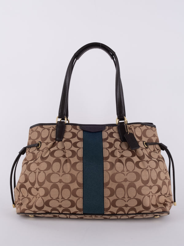 Coach Signature Stripe Tote Bag