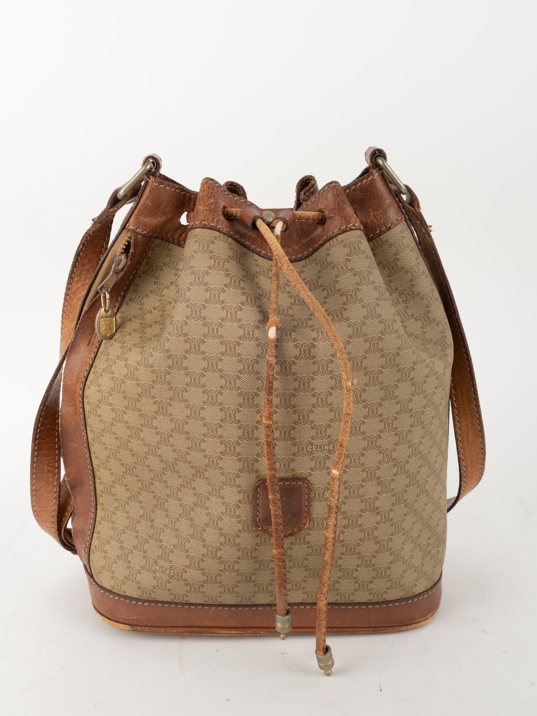 CELINE Macadam Canvas Bucket Bag Drawstring