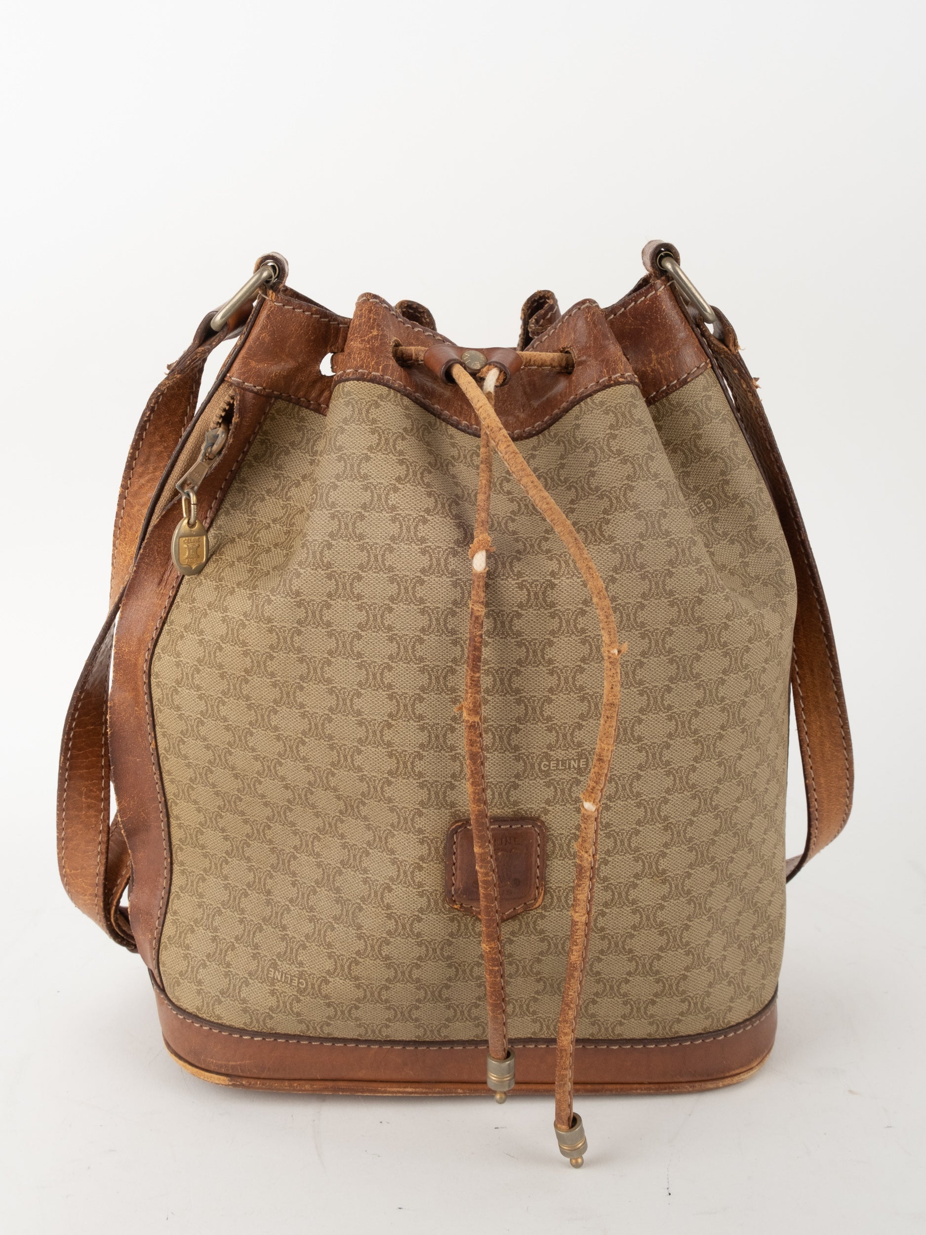 CELINE Macadam Canvas Bucket Bag Drawstring