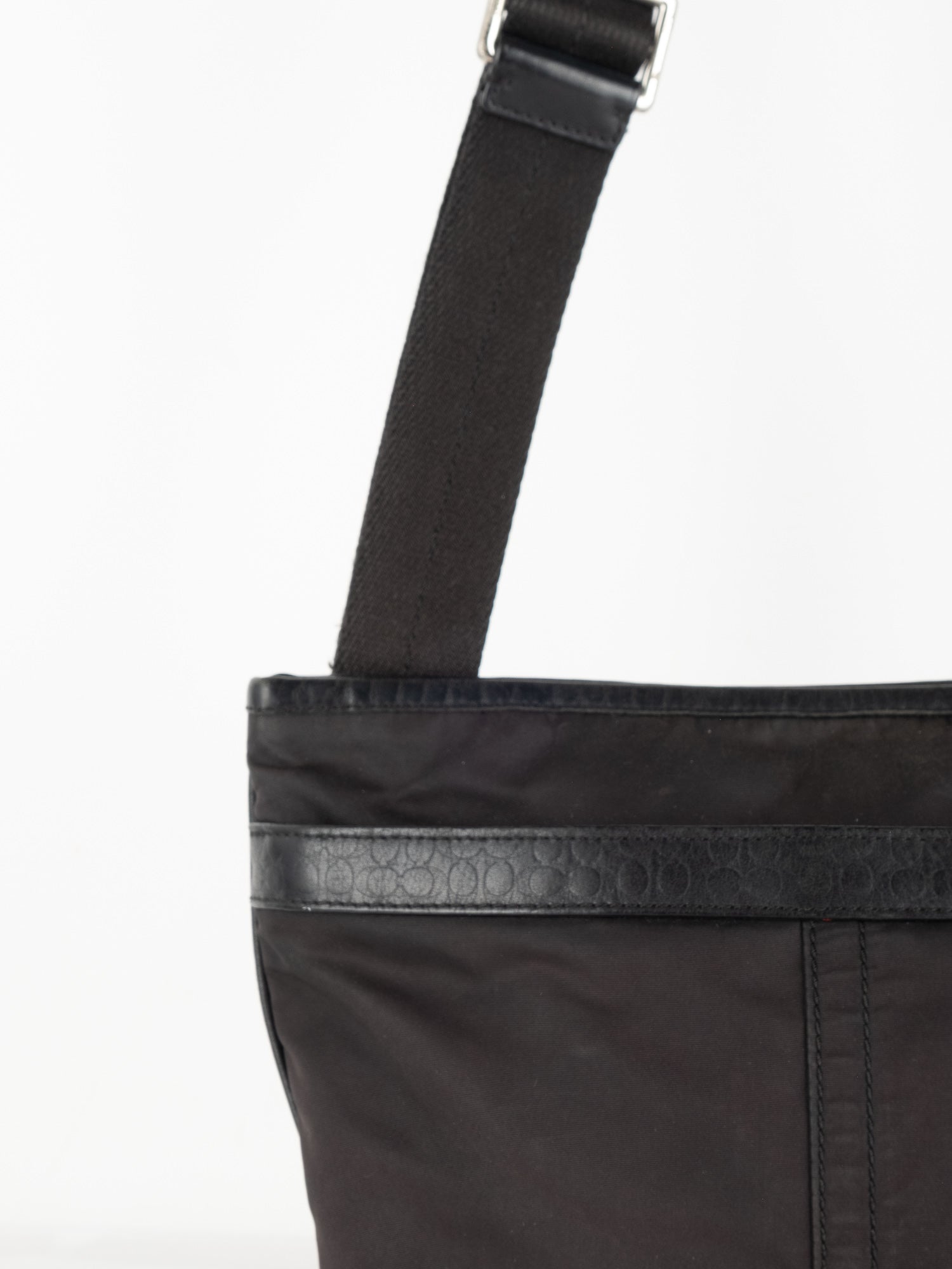 Coach Crossbody Bag – Black Nylon & Leather Trim