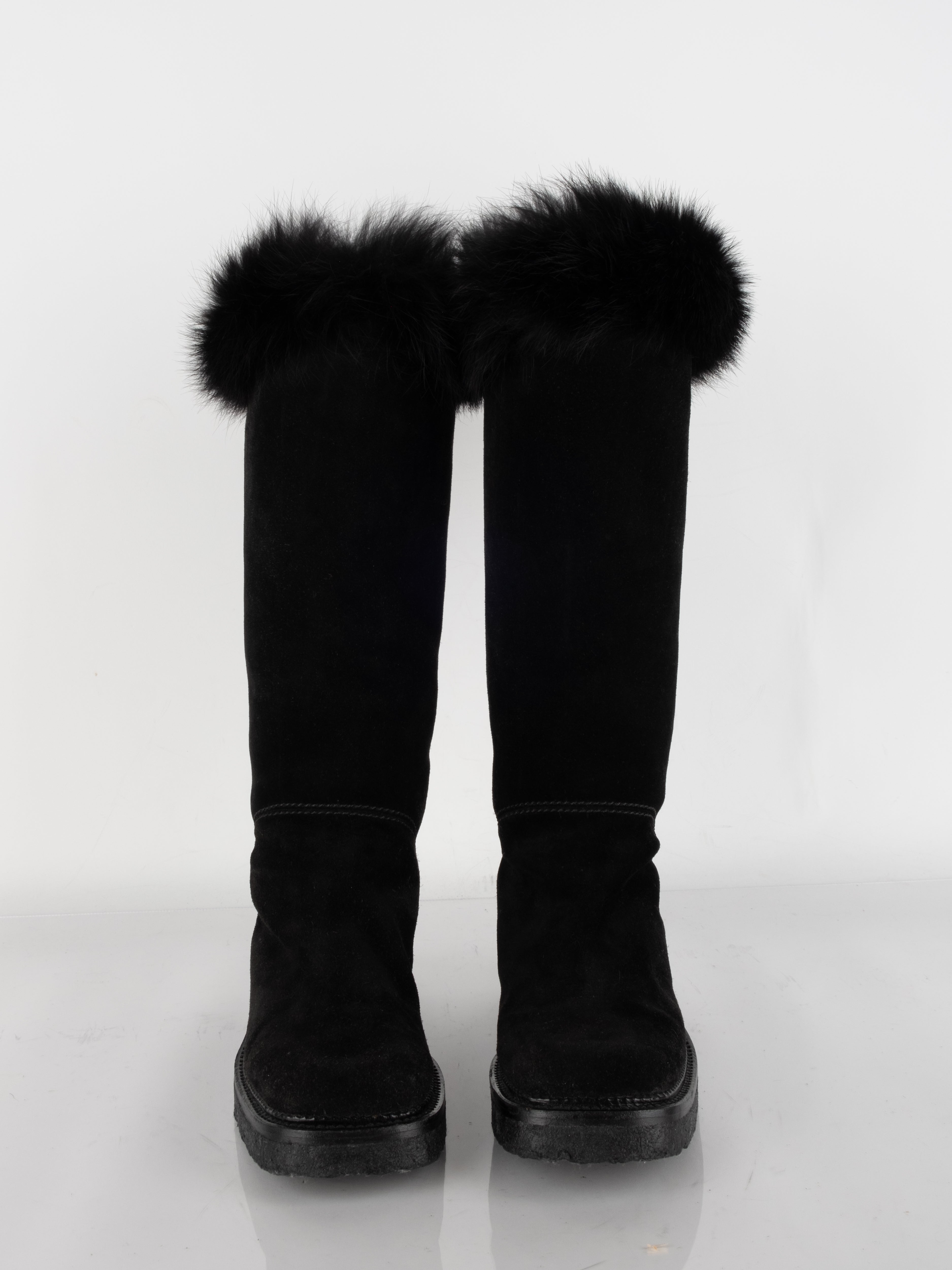 Bally Fur Trim Winter Boots Black