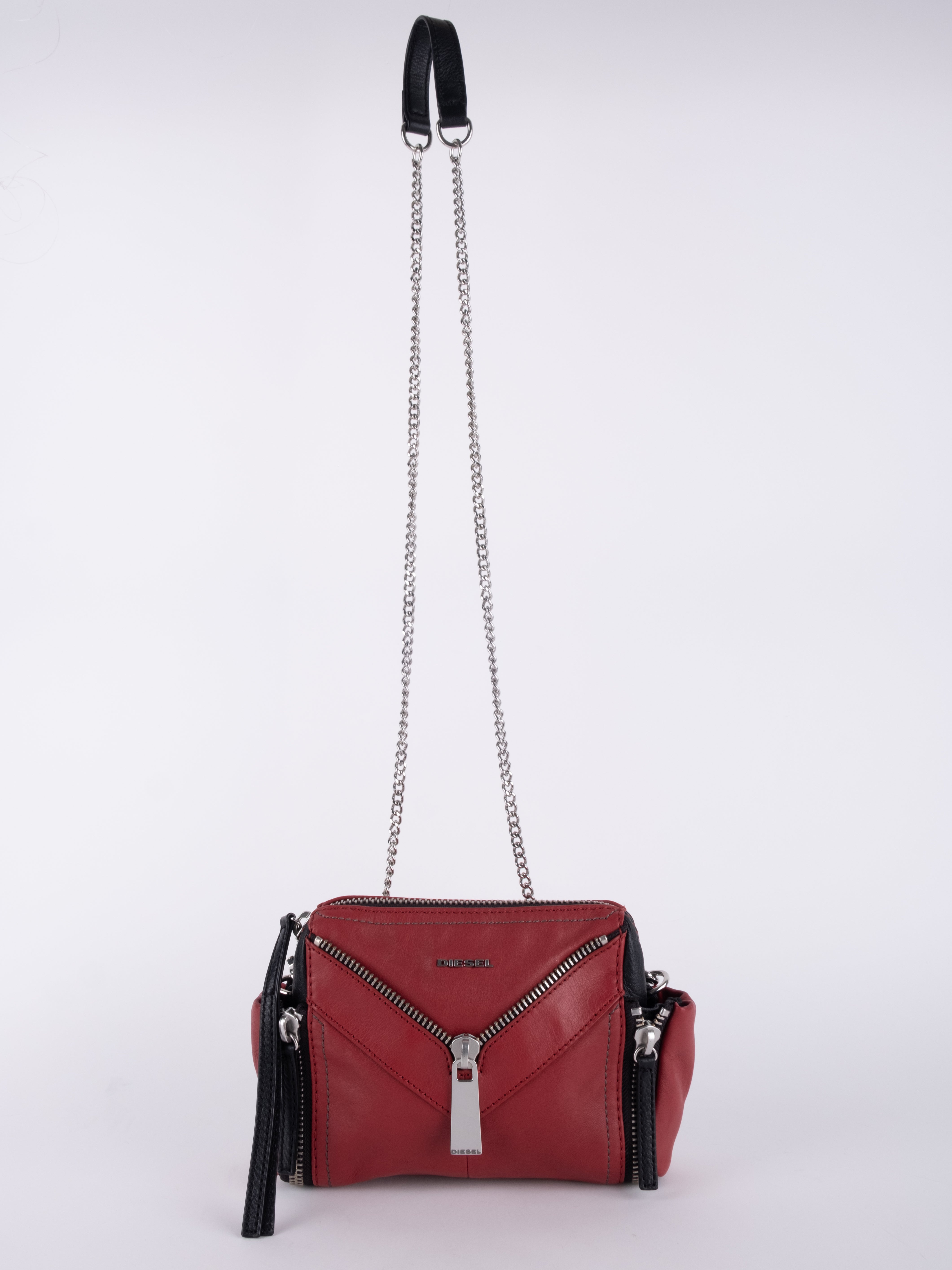 Diesel Red Leather Crossbody Bag