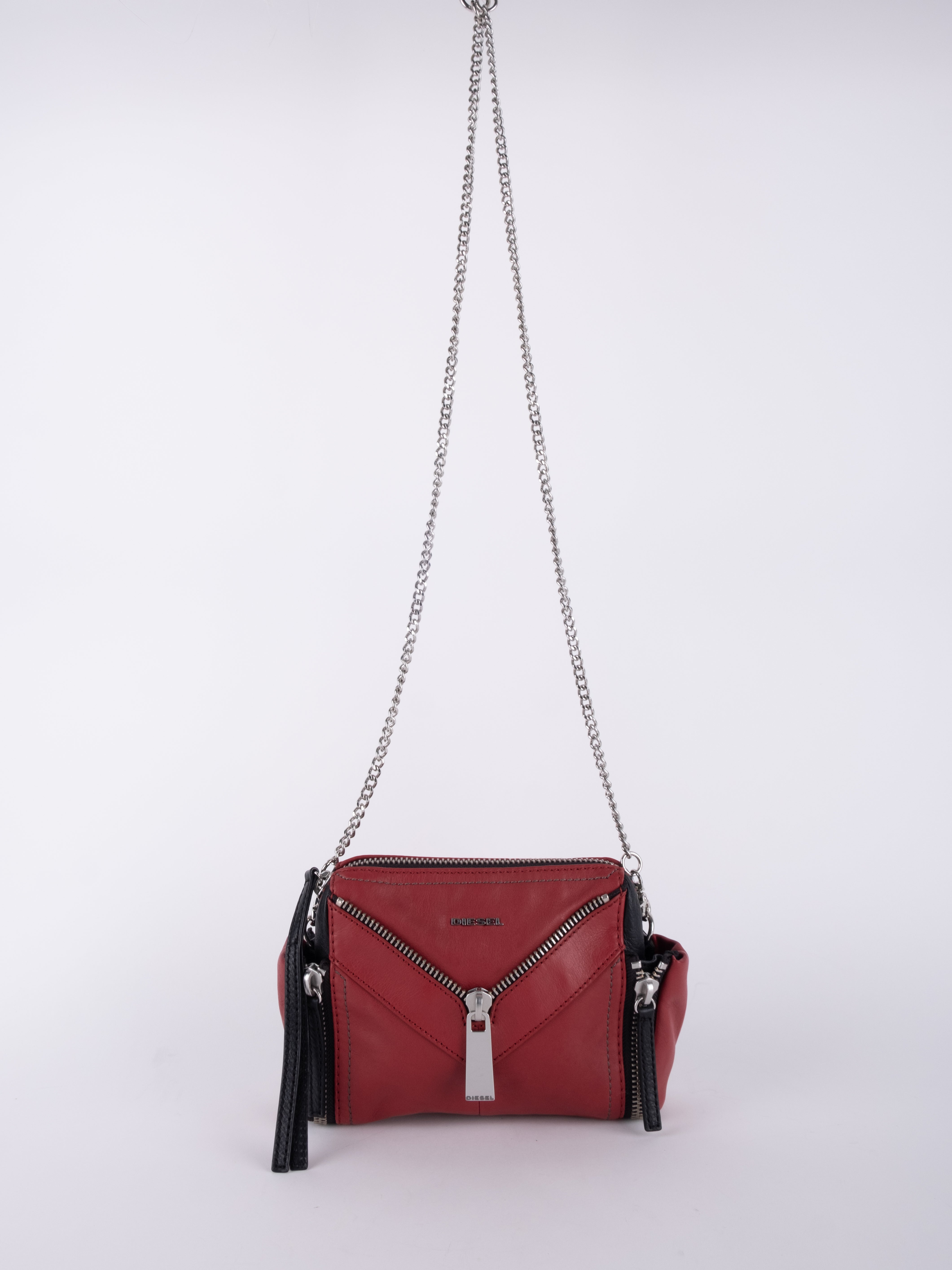 Diesel Red Leather Crossbody Bag
