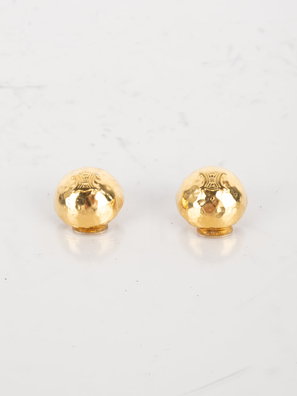 CELINE Gold-Tone Ball Earrings