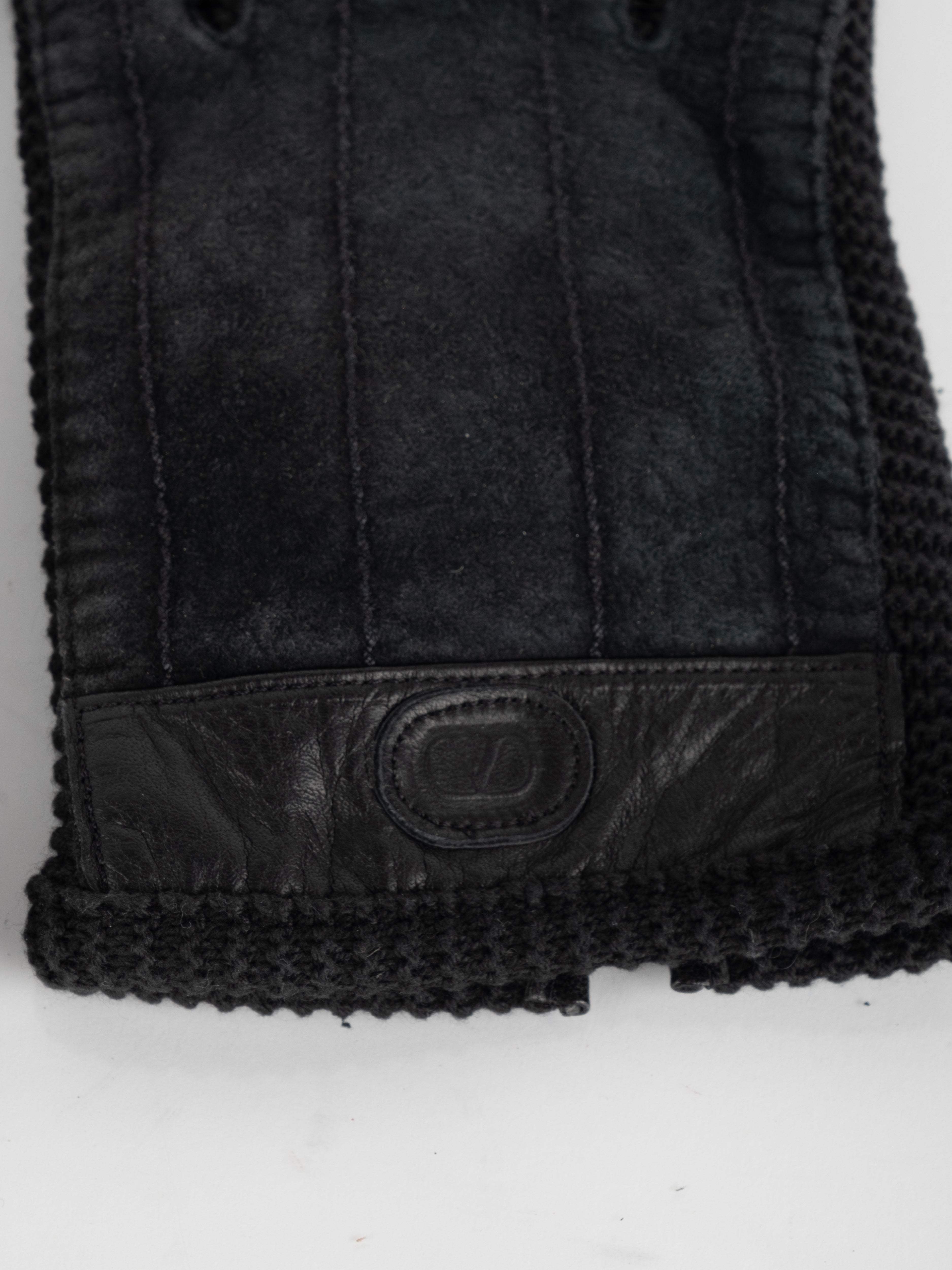 Valentino Vintage Suede Gloves – Black