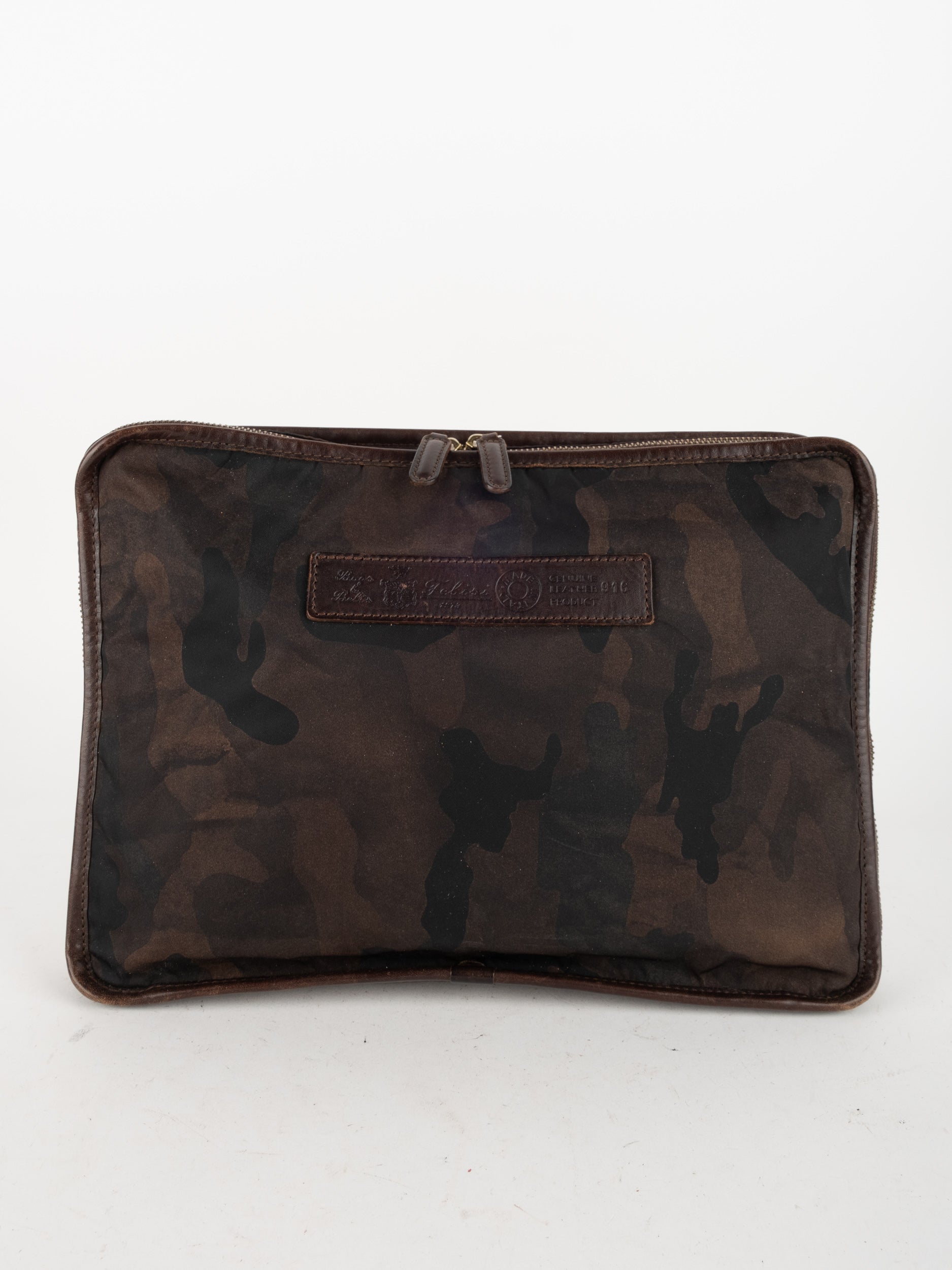 Vintage Camouflage Leather Laptop Sleeve