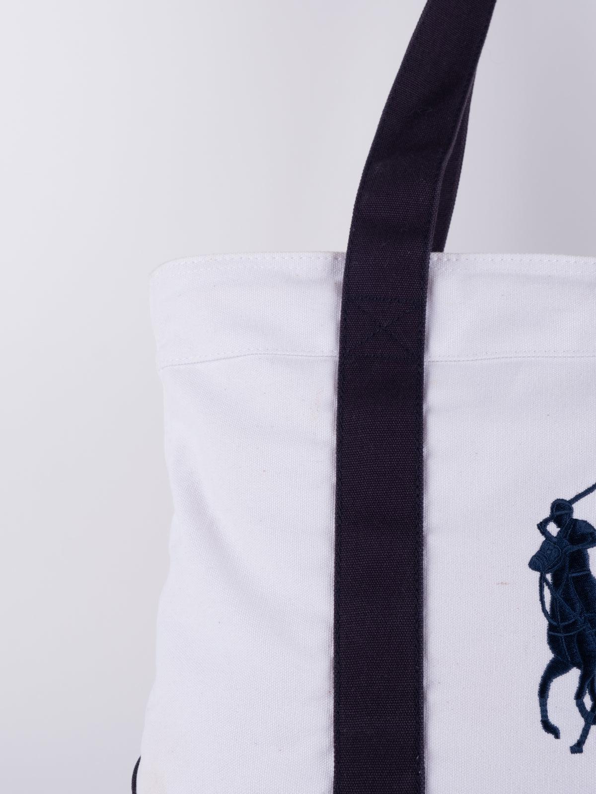 Ralph Lauren Vintage White and Navy Tote Bag