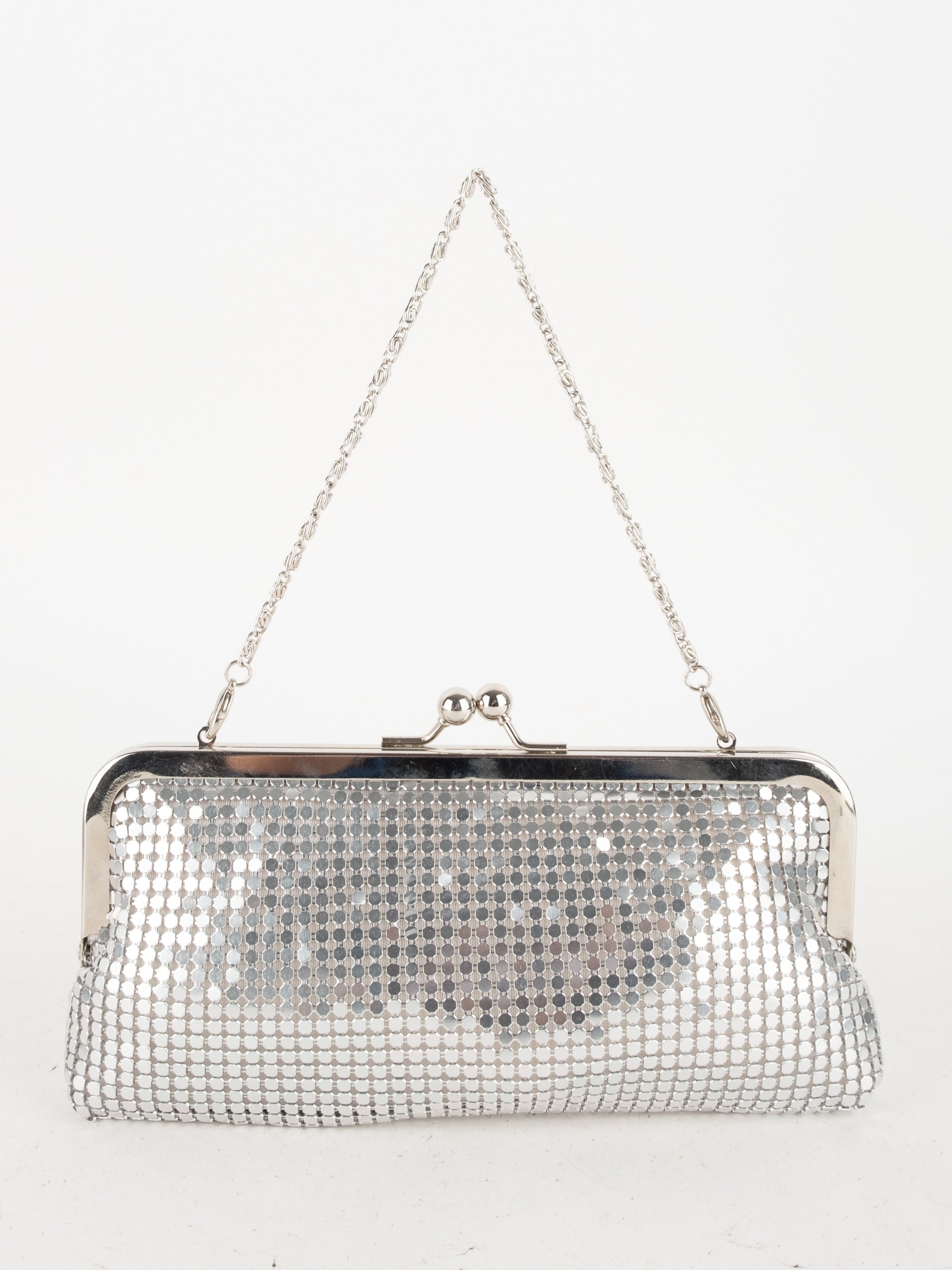 Vintage Silver Mesh Evening Bag