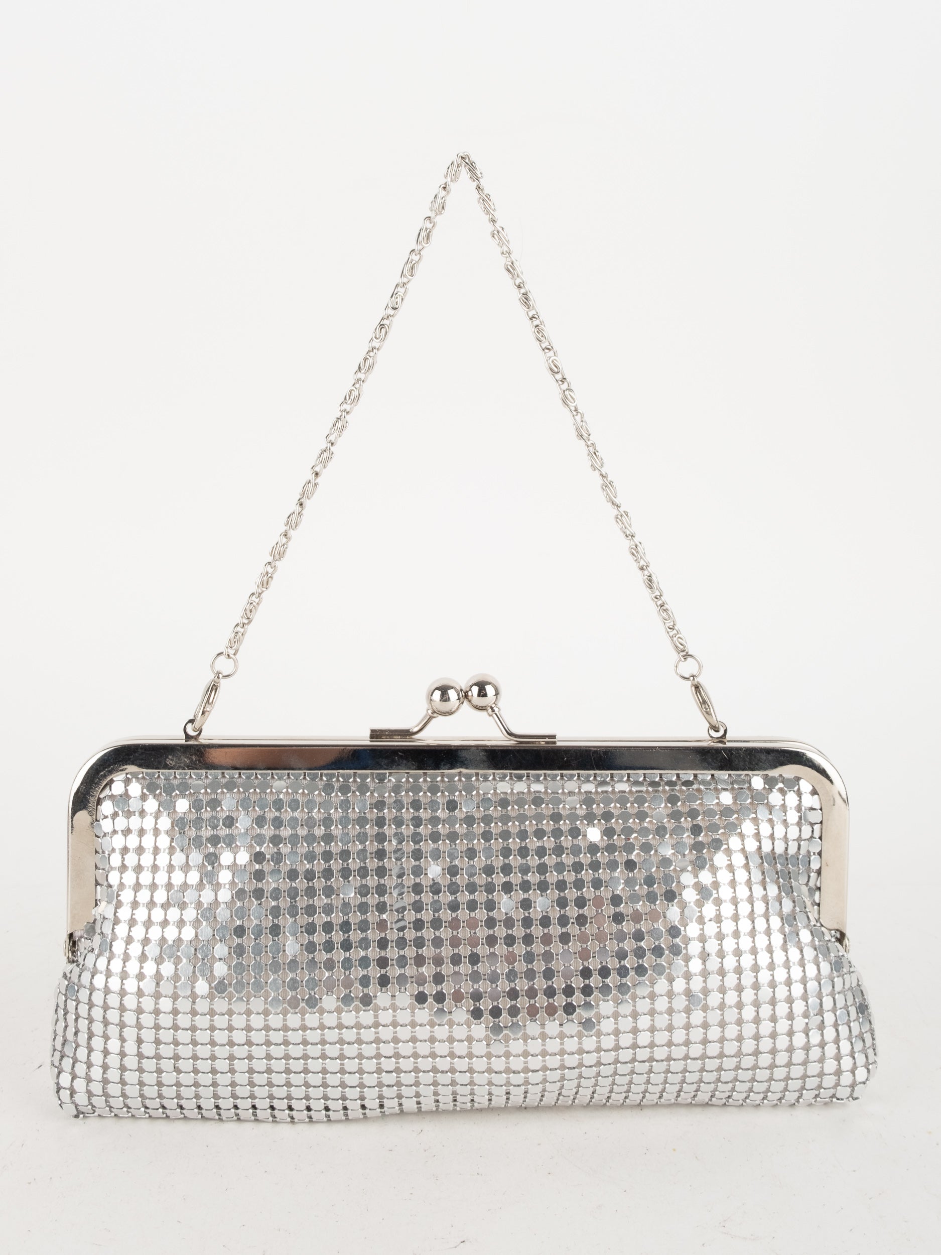 Vintage Silver Mesh Evening Bag