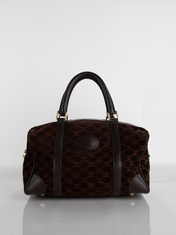 Loewe Boston Bag – Dark Brown Suede & Leather