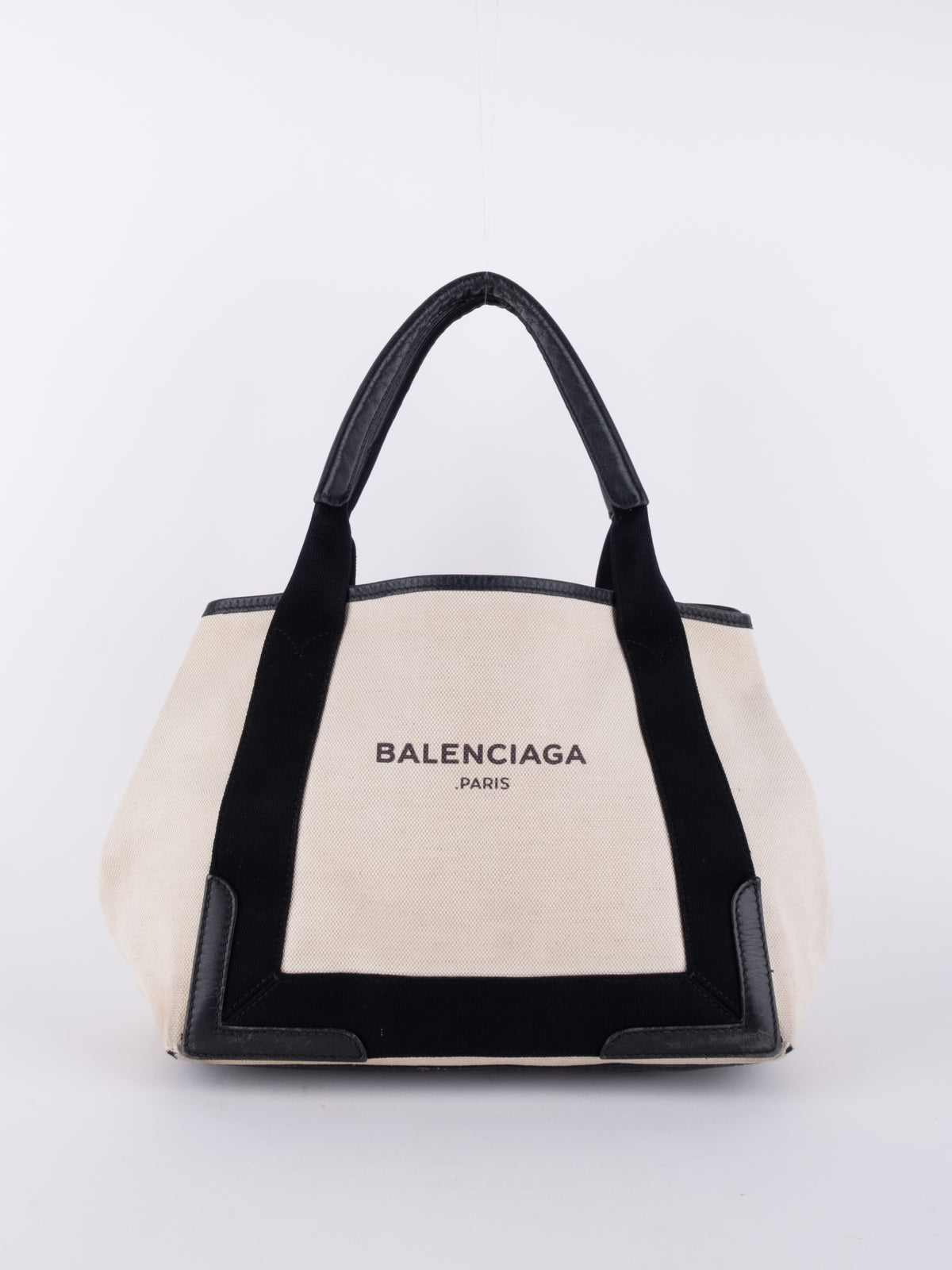 Balenciaga Vintage Beige and Black Tote Bag