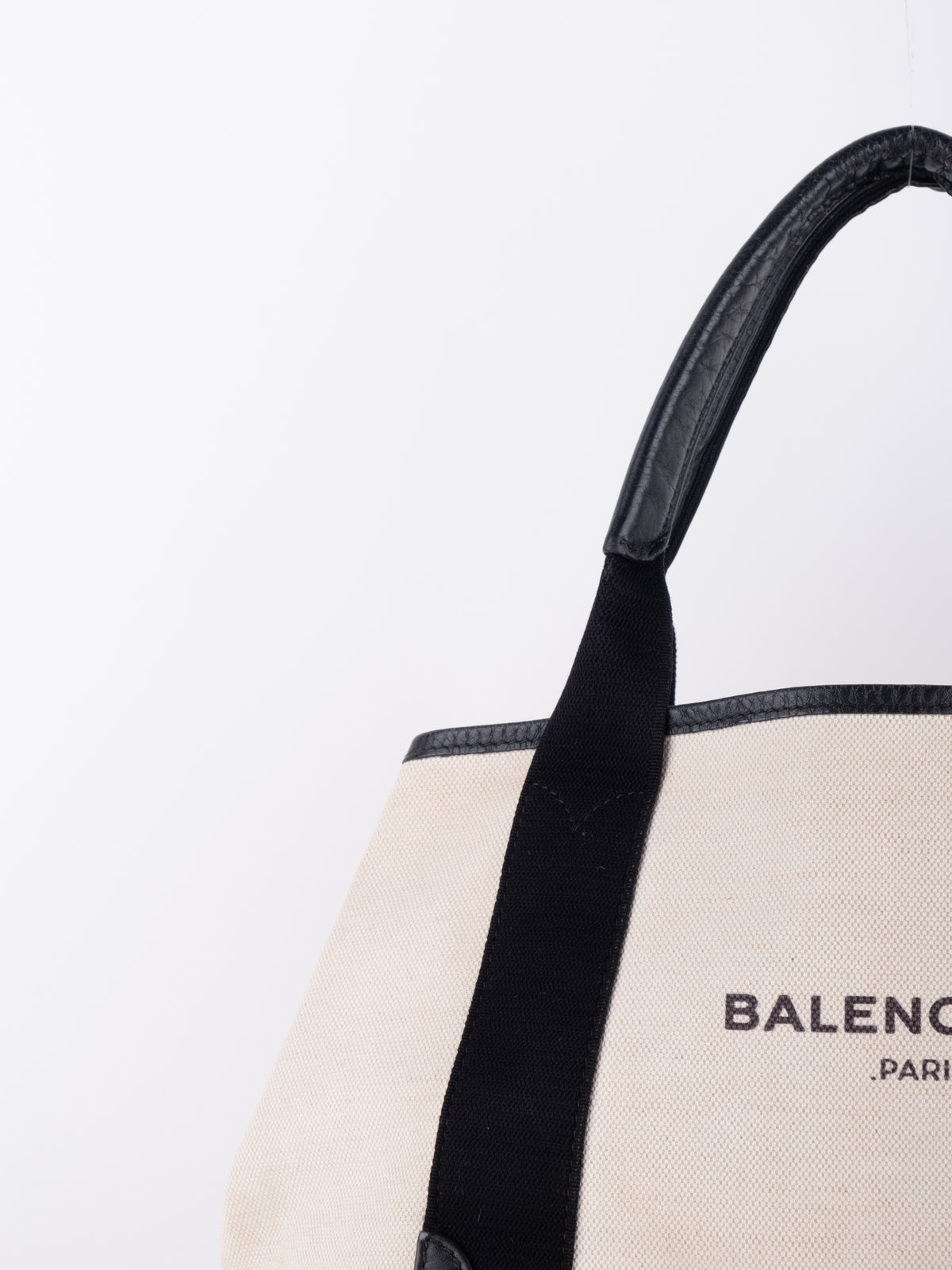 Balenciaga Vintage Beige and Black Tote Bag