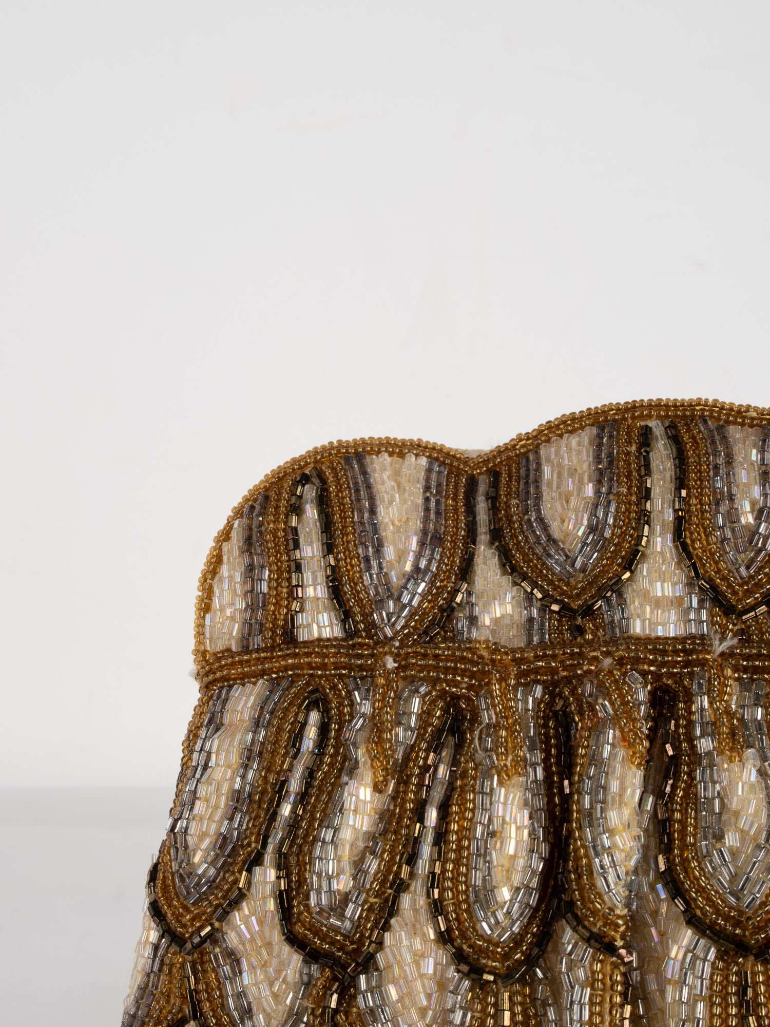 Vintage Beaded Clutch – Gold and Bronze Scales