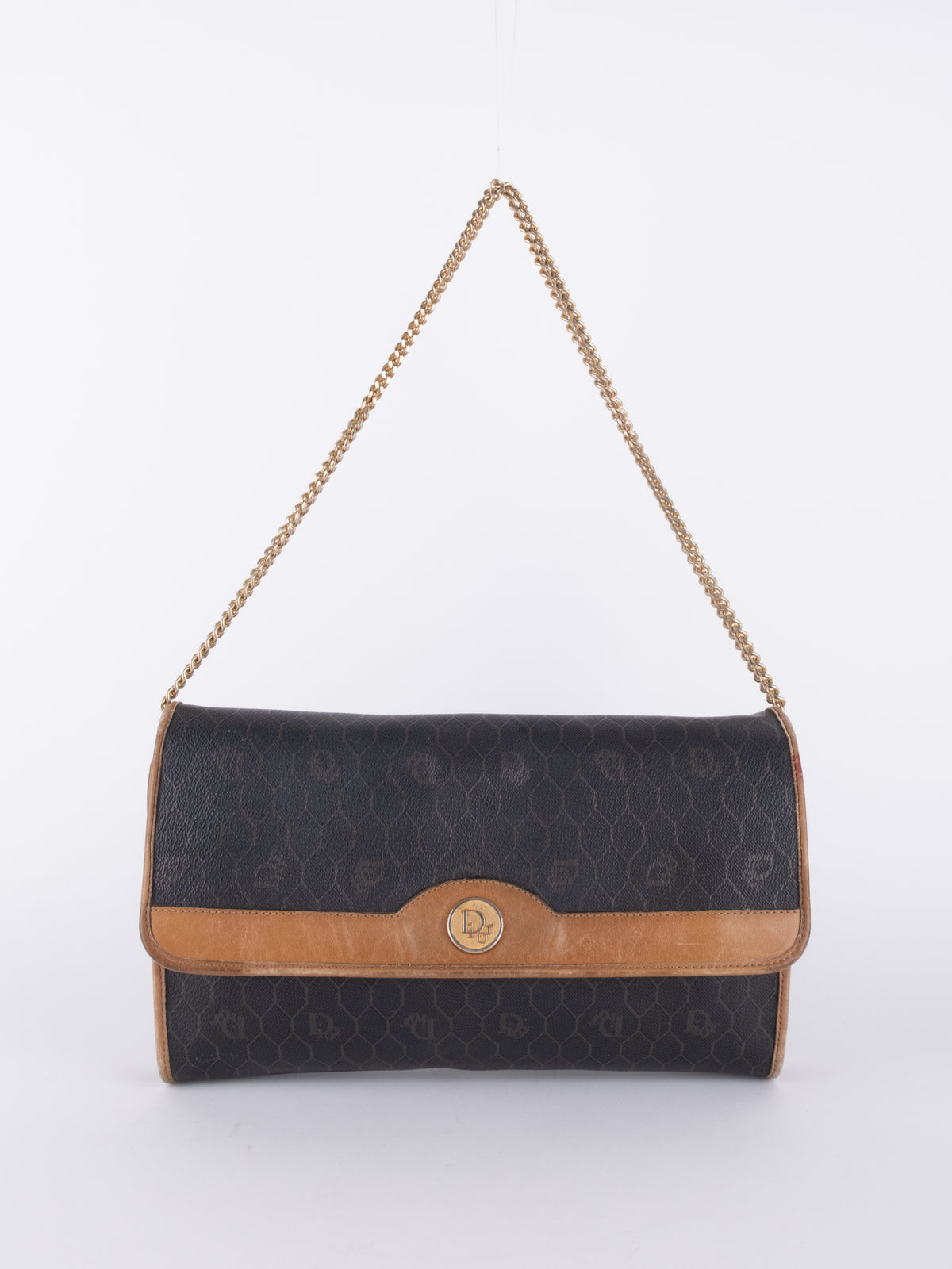 Dior Vintage Trotter Canvas Shoulder Bag