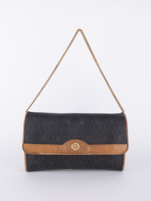 Dior Vintage Trotter Canvas Shoulder Bag