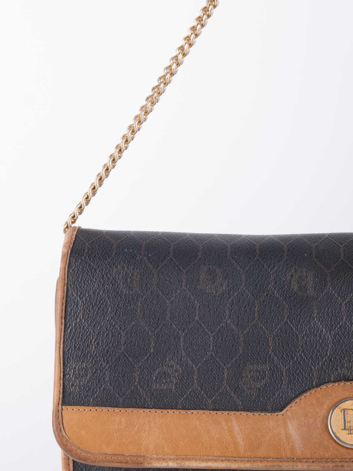 Dior Vintage Trotter Canvas Shoulder Bag