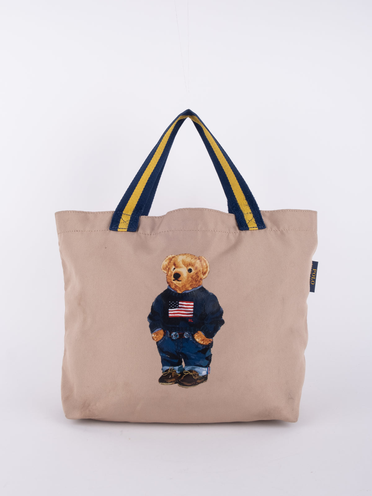 Ralph Lauren Vintage Beige Tote Bag with teddy bar