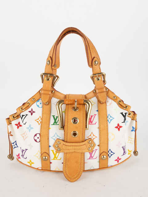 LOUIS VUITTON x Takashi Murakami Multicolor Theda Bag White Extremely Rare