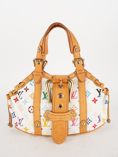LOUIS VUITTON x Takashi Murakami Multicolor Theda Bag White Extremely Rare