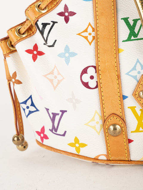 LOUIS VUITTON x Takashi Murakami Multicolor Theda Bag White Extremely Rare