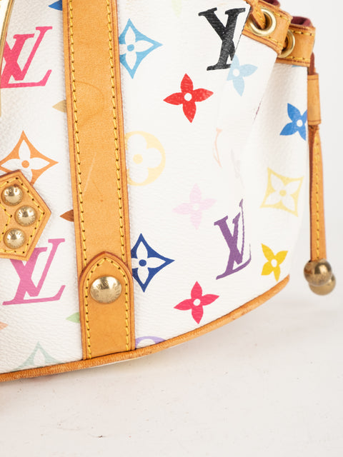 LOUIS VUITTON x Takashi Murakami Multicolor Theda Bag White Extremely Rare