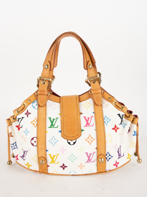 LOUIS VUITTON x Takashi Murakami Multicolor Theda Bag White Extremely Rare