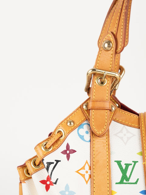 LOUIS VUITTON x Takashi Murakami Multicolor Theda Bag White Extremely Rare
