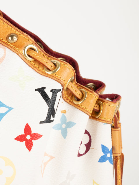 LOUIS VUITTON x Takashi Murakami Multicolor Theda Bag White Extremely Rare