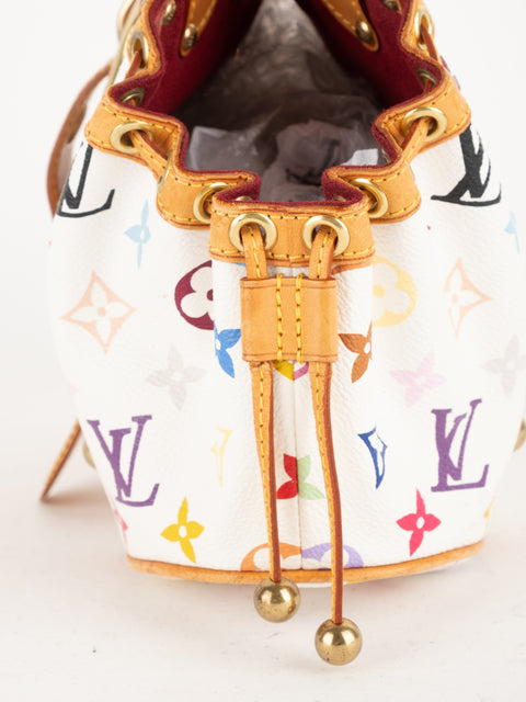 LOUIS VUITTON x Takashi Murakami Multicolor Theda Bag White Extremely Rare