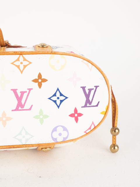 LOUIS VUITTON x Takashi Murakami Multicolor Theda Bag White Extremely Rare